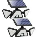 Zookki 203-LED 3-Head Motion Sensor Outdoor Solar Flood Light