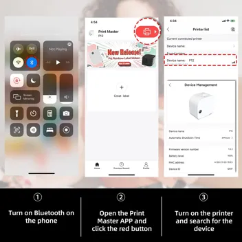 Phomemo P12 Portable Bluetooth Label Maker Machine w/ Tape