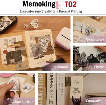 Memoking T02 Bluetooth Mini Thermal Printer Sticker Maker