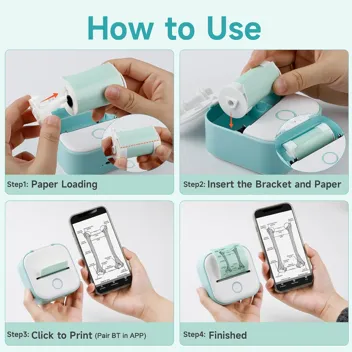 Memoking T02 Bluetooth Mini Thermal Printer Sticker Maker