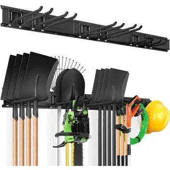 Vevor 48" Wall Mounted Garage Tool Organizer with 6x Adjustable Hooks (Max 300 lbs)