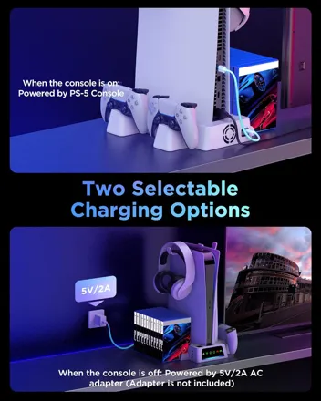 Yoges PS5 Stand and Cooling Station w/ Temperature Sensor