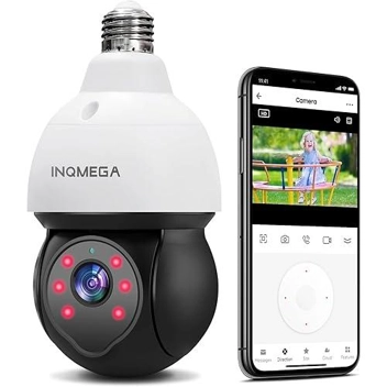 Inqmega 2K 3MP 360 PTZ WiFi Light Bulb Security Camera