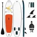 10ft Inflatable Ultra-Light Stand Up Paddle Board Kit (Red/Golden/White)