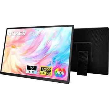 Aoker 16" 1920x1200 100% sRGB USB-C Portable Monitor with Stand