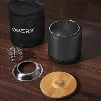 Ogery 7.9"x6.1" Smokeless Stainless Steel Outdoor Tabletop Fire Pit