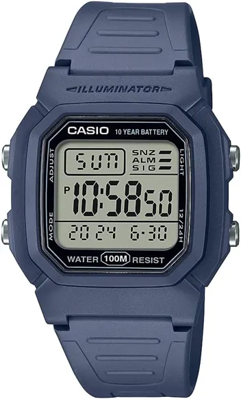 Illuminator 10-Year Battery Digital Watch W-800H-2AVCF