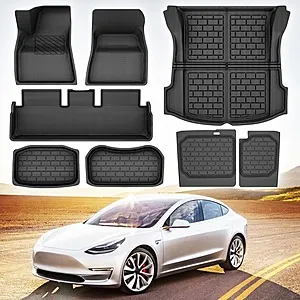 8-Piece AUTOSAVER88 Floor & Trunk Mat Set for Tesla Model 3