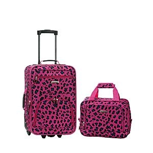 2-Piece Rockland Fashion Softside Upright Luggage Set (Magenta Leopard)