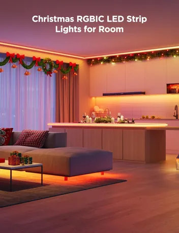 16.4ft RGBIC LED Smart Strip Lights with Covers