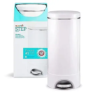 Step Diaper Pail Powered by Arm & Hammer, Includes 1 Refill Ring and 1 Snap