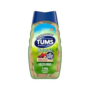 190-Count TUMS Naturals Ultra Strength Antacid Chewable Tablets (Black Cherry & Watermelon)