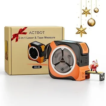 Actbot AS-A6 2-in-1 Digital Laser Tape Measure & Manual 16ft Tape Measure